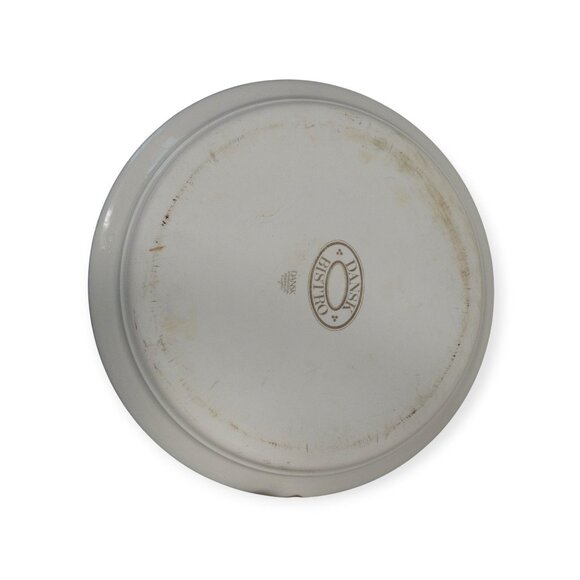 Dansk Bistro White & Blue Ceramic Serving Platter 13" Round Elegant Design - Picture 3 of 5